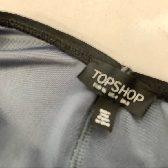 Top Shop Velvet Mini Slip Dress 4  Gray Shimmer Stretch Tunic Fairy Grunge Boho - Picture 6 of 11